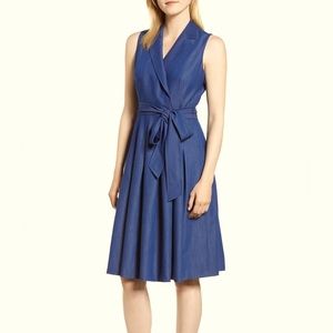 Tommy Hilfiger Womens Chambray Wrap Dress Cezanne Blue Size 6